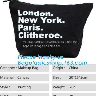 Professional Cosmetic Bag Canvas Zipper Pouch Wholesale, Private Label Makeup Bag, Canvas Bag With Zipper Bagplastics