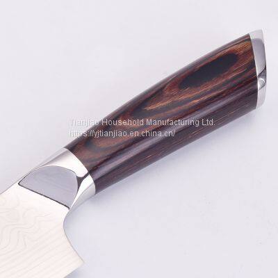 Custom/Wholesale German 1.4116 Stainless Steel Kitchen Knife Damascus Laser Pattern Chef Knife Cleaver Santoku Kitchen Knives photo-5
