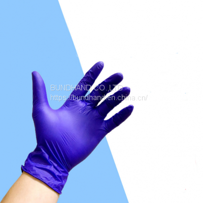 China Purple Powder Free Nitrile Disposable Gloves For Medical Industry Field Factory photo-2