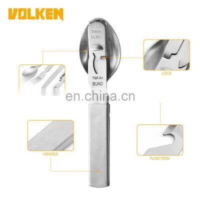 High Quality Outdoor Stainless Steel Camping Tableware 4 in 1 Portable Bottle Opener With Knife, Fork and Spoon photo-4