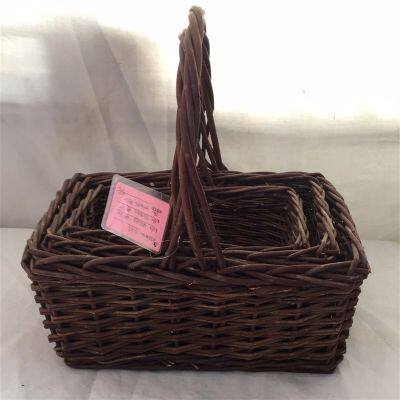 New Design Natural Material Arc Top Shape Wicker Basket