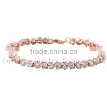 new fashion copper braclet with gems zircons wholesale China manufacture