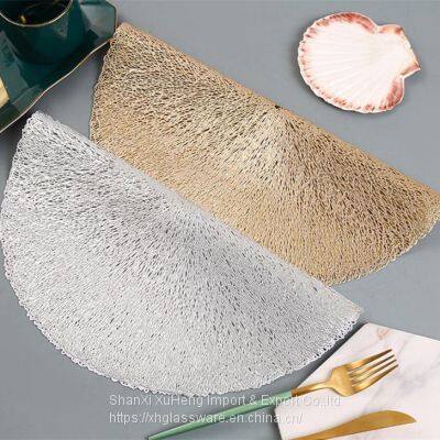 Wholesale Round Shape PVC Place Mats Vinyl Pressed Heat Resistant Table Mats Christmas Wedding Decoration photo-4