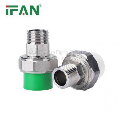 IFAN Free Sample Green Polypropylene Pipe Fitting Brass Male Union for PPR Tube Fitting photo-3