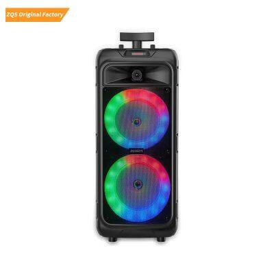 SING-E ZQS8211 Dual 8 Inch Party Dj RGB Light Loud Outdoor Wireless Hifi Super Bass Karaoke Trolley Portable Speaker