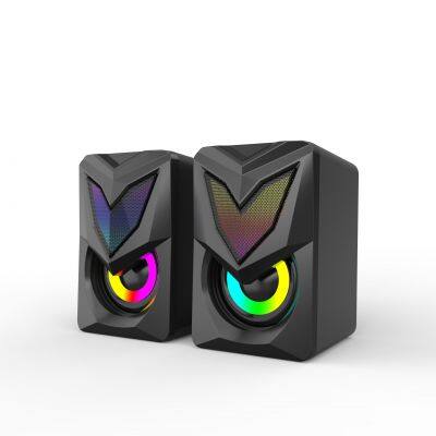 Sound Box Pc Subwoofer Desktop Speaker Rgb Cool Led Light Speaker Colorful Gaming Computer Speakers