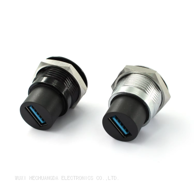 USB 3.0 Socket D-Type Module D Type Panel Mount USB 3.0 Female To Female Data Socket with cap