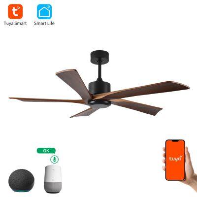 52inch Ceiling Fan With Solid Wood Blades Remote Cotroller Ceiling Fan With Light photo-4