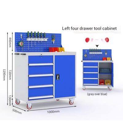 Juntuo-GJC081 Professional Workshop Rolling Tool Box | Heavy-Duty Tool Cabinet With 4 Polyurethane Wheels