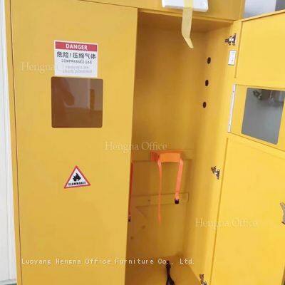 China Factory bietet Großhandel von Industriegasflaschen-Speicherkästen mit Sensor, Lüftung und Sicherheitsketten | OSHA-konformer Gasflaschenkasten photo-3