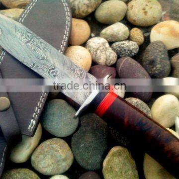 udk h41" custom handmade Damascus hunting knife with Walnut wood