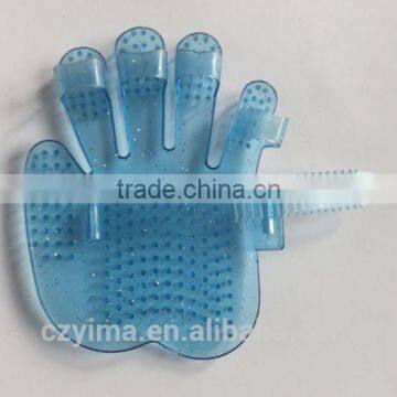 plastic horse massage glove brush/pet grooming