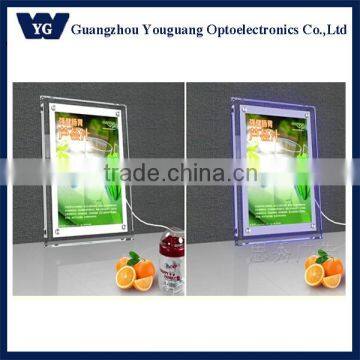 Desk top free standing acrylic printed advertising menu display light box