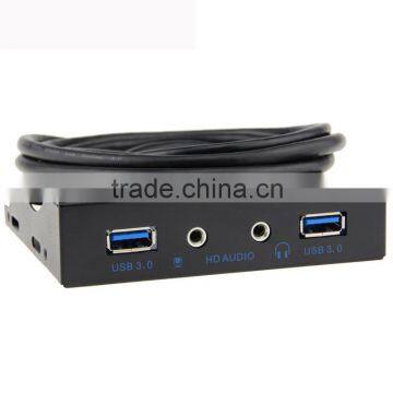 New 3.5" Floppy Bay Internal 20Pin to 2 Port USB 3.0 HUB and HD Audio 3.5-in PC Floppy Front Panel Kimisohand