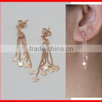 high quality fashion 925 sterling silver dangle charms Chains Fashion gold chain tassel earring