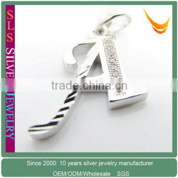 Diamond Letter A Charms Pendant