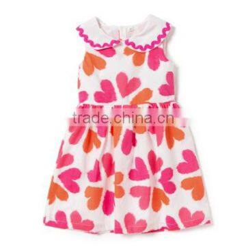 2016 hot selling latest fashion Girls red heart dresses summer