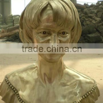 Bronze graceful lady bust sculpture