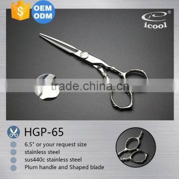 popular Shaped blade Rose pattern handle hair scissors