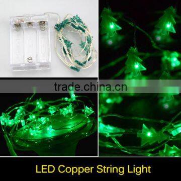 IP65 Waterproof 2M 20 LEDs String Strip Battery Operated Tree Shaped Mini LED Copper Wire String Fairy Lights RGB Lamp