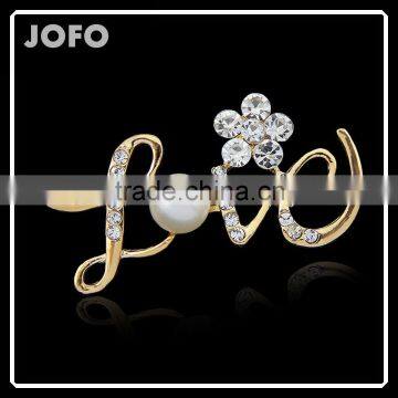 JOFO HOT Popular Romantic Love Letters Rhinestone Brooches For Lover