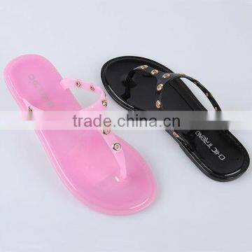 2015 Sweet Girl Summer Beach Wholesale Candy Color Jelly Slippers Flat Plastic Indoor Slipper shoes Flip-flops