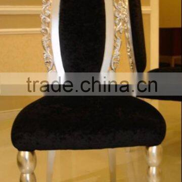 Luxury wooden black fabric dining chair XYD271