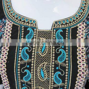 100%rayaon Lady Maxi Islamic Muslim Kaftan Abaya Long Dress With Embroidery photo-5