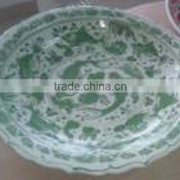 Chinese antique reproduction porcelain fish plate