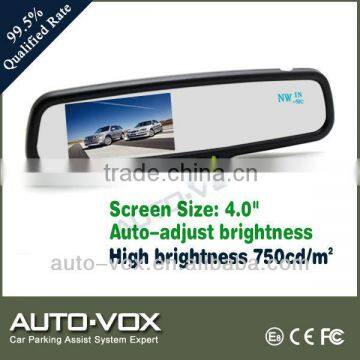 4 '' high brightness rear view mirror car monitor with Dual temperature sensor and compass for all cars