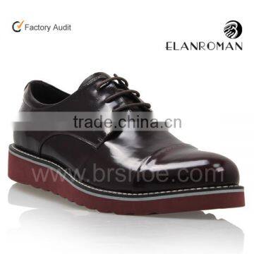 men casual flat leather shoe thick sole shoes for men