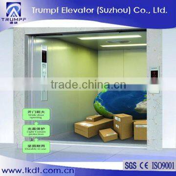 MRL Cargo Elevator With Hairline Stainless Steel