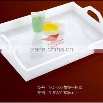 hot sale customized fashion and simple white plastic serving tray