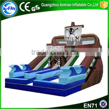 Hot sale crazy game inflatable giant slide,double inflatable slide pool