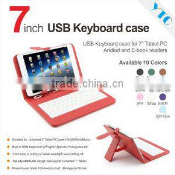 Leather Case Stand USB 2.0 Keyboard with Stylus For 7 " Android Tablet PC MID