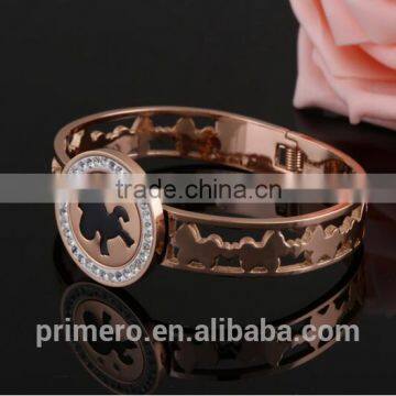 New Fashion Lucky Horse Female Bangle Rose Gold Bracelet For Women photo-5