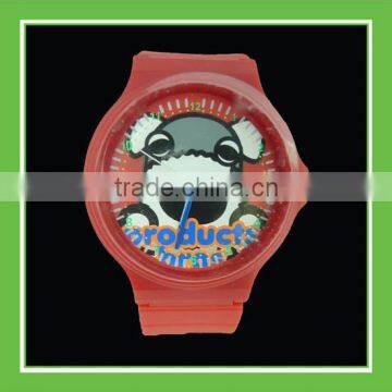 Products Bros Baby Schnauzer Unsiex Waterproof PVC Band Rubber Wrist Red Watch Very Convenient