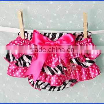 Zebra Satin Ruffle Diaper Cover Bloomers, Satin Ruffle Bloomer