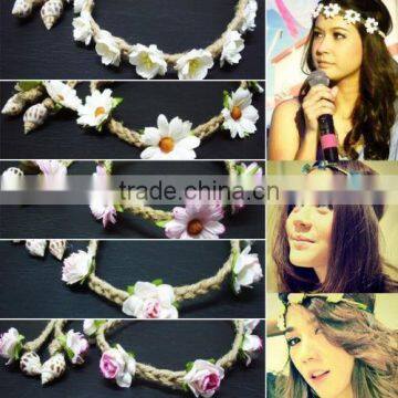 Handmade Rose Daisy Sakura Floral Hair Band Flower Headband Crown Hippy Boho H063