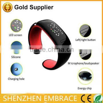 2015 Hot Sale Smart Design OLED Bluetooth 4.0 Bracelet Watch with Call ID Display/Answer L12S
