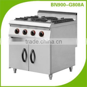 Hotel Kitchen Equipment Gas Cooking Range With Cabinet BN900-G808A