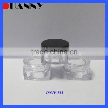 Square Plastic Clear Powder Jar Packaging,Square Clear Powder Jar