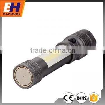 Zoomable 3W COB+3W LED Aluminium Torch With Magnet and Fashion Design photo-6