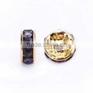 Gold Plated Tanzanite Color #539 Rhinestone Jewelry Rondelle Spacer Beads Variation Color and Size 4mm/6mm/8mm/10mm photo-2