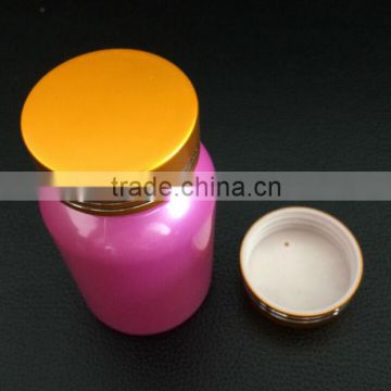 Plastic pill bottle with aluminum seal cap