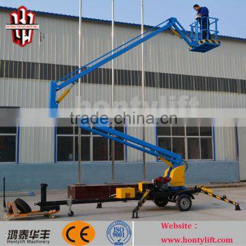 CE certificate 14m articulating boom lift towable telescopic man lift from china