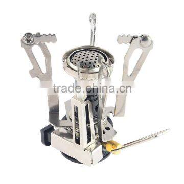 Mini Portable Collapsible Ultralight Backpacking Canister Outdoor Camp Stove Butane Propane Burner for Gas Canisters With Piezo