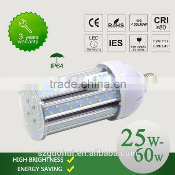 40W CE ROHS 130lm per watt IP64 E27 E40 3 yeear warranty LED corn light