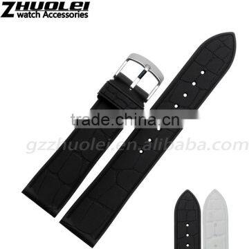 20mm Waterproof Black White Rubber Watch Strap Wholesale 3PCS photo-2