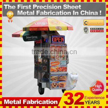 customized made stainless steel street mobile food cart for sale                        
                                                Quality Choice